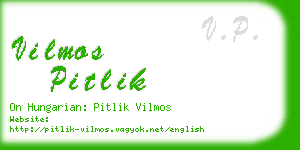 vilmos pitlik business card